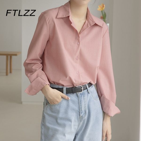 

2021 new women office elegant white blouse spring autumn korean fashion pink female long sleeve ol style shirt casual u5e0, Black