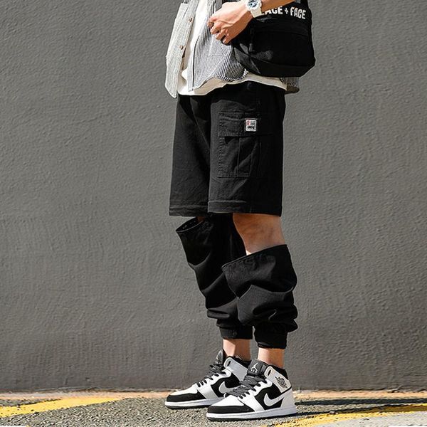 

men's pants business casual mens clothing joggers men outdoor fitness traveler trousers detachable into shorts four seasons to wear, Black
