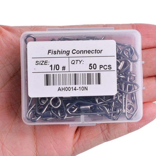 

50pcs/box swivels with t-shape snap size 2# 4# 6# 8# 10# 12# 1/0# rolling snaps barrel swivel hook lure connector carp jllfpm
