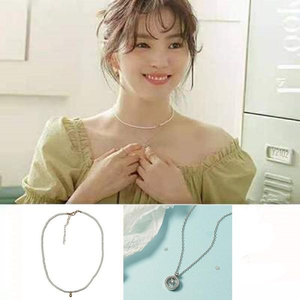

chains circle necklace han so hee nevertheless korean drama elegant for women girl gift, Silver