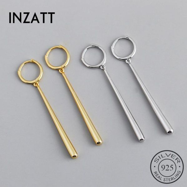 

hoop & huggie inzareal 925 sterling silver stick huggies earrings for fashion women party fine jewelry hiphop minimalist accessories, Golden;silver