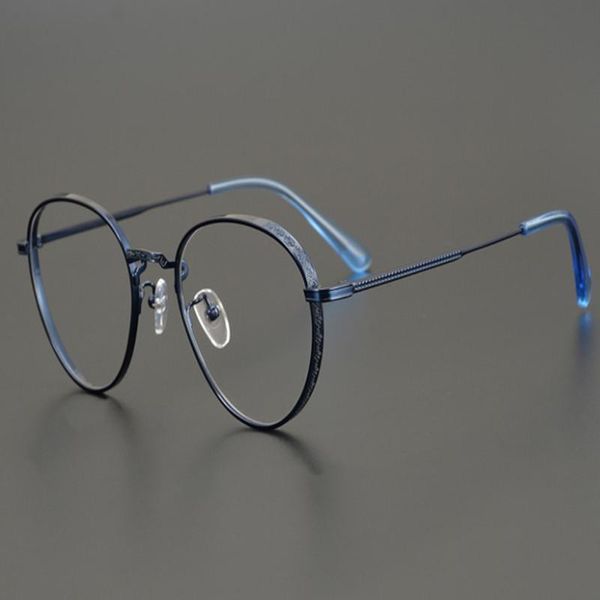 

fashion sunglasses frames japanese handmade pure titanium eyeglasses women vintage full rim optical eyewear clear lens prescription myopia g, Black