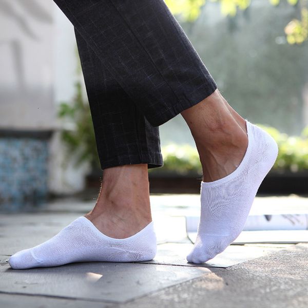 

1 pair spring summer men just breathing cato invisible sports effects color casual short white/black socks