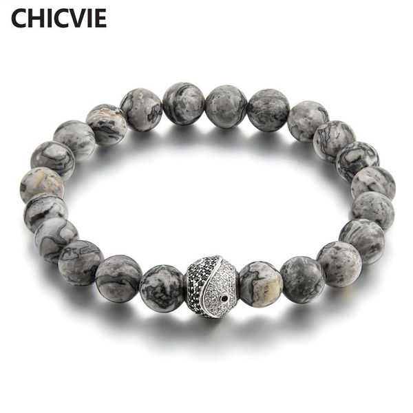

charm bracelets chicvie trendy jewelry retro style tai chi ying & bangles charms for women men sbr180029, Golden;silver