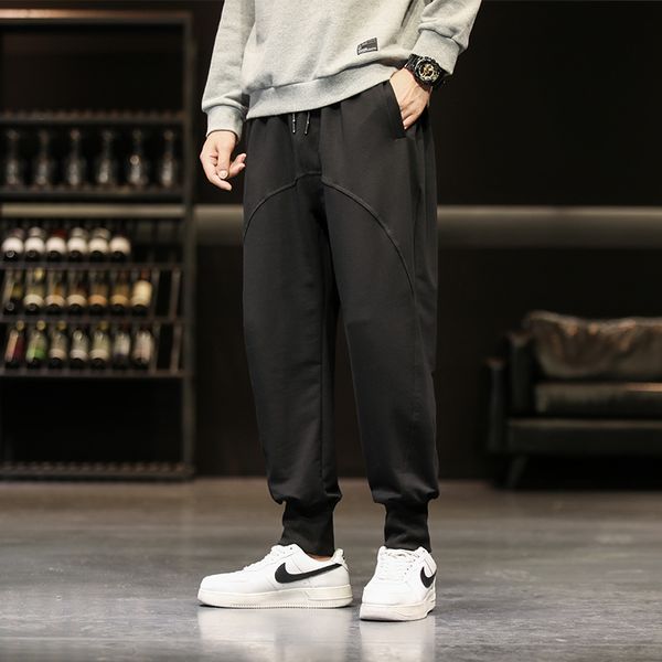 

2021 new men's jogger streetwear cargo fashion hip hop men casual sweatpants male solid color sportswear trousers mens sweat pants qmru, Black