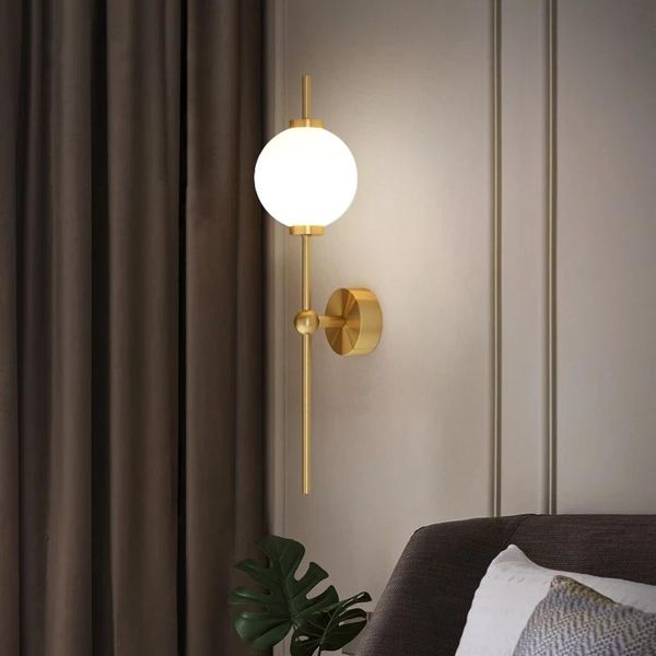 

wall lamps modern led lamp for living room bedroom loft nordic decor bedside sconce all copper bathroom fixtures mirror light