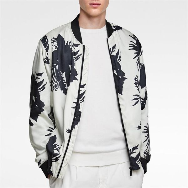 

men's jackets custom floral print fashion digital printing baseball bomber jacket for men, Black;brown