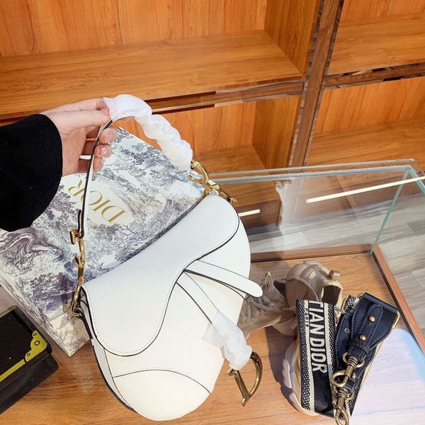 

outlet 2021 leather broadband old flower saddle bag women's fashion portable versatile one shoulder messenger bag luxuryss designerss y