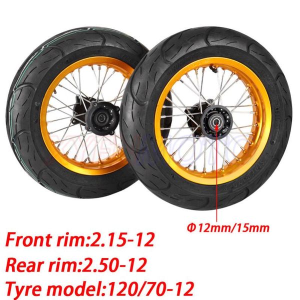

motorcycle wheels & tires semi- melt front 2.15-12 rear 2.50-12 12 inch hub 120/70-12 tyre road modified accessories innova
