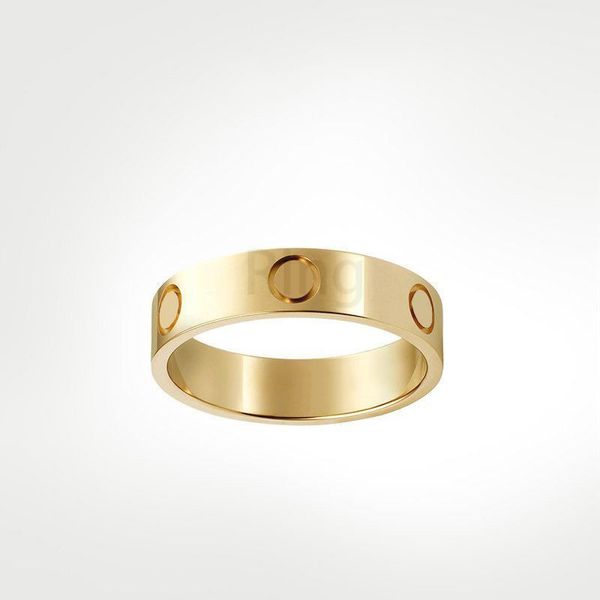 Anello d'amore in argento in acciaio al titanio da 4 mm 5 mm Designer di alta qualità progettato per uomini e donne con gioielli in oro rosa coppie anello regalo taglie 5-11