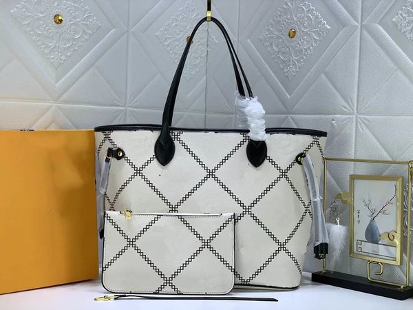 

hh wholesale classic designer tote bag fashion old flower leather handbags women high capacity composite shopping shoulder bags brown wallet