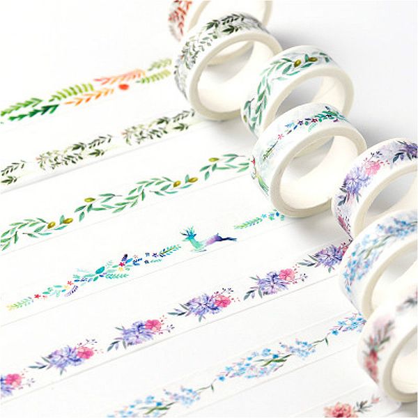 

3pieces/lot 1piece kawaii washi masking tape japanese diy delicate kawaii petal animal flower masking tapes scrapbooking sticker 2016