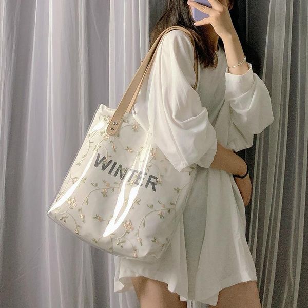 

cross body summer transparent large-capacity bag women 2021 women's single shoulder big ins korean student