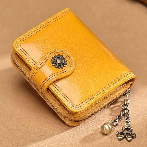 

large-capacity men's long wallet multi-card position sheepskin bag double zipper braided hand for women in europe and america 0350-2