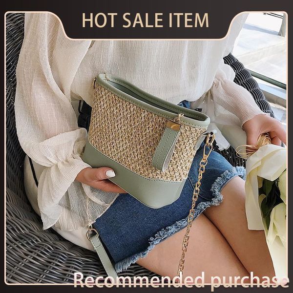 

2021 purse feminina bag bucket bags pu leather bags women straw messenger bolsos phone ladies shoulder korea for handbags style lstha