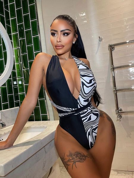 

zebra stripe lace up one piece swimsuit w0du#, White;black