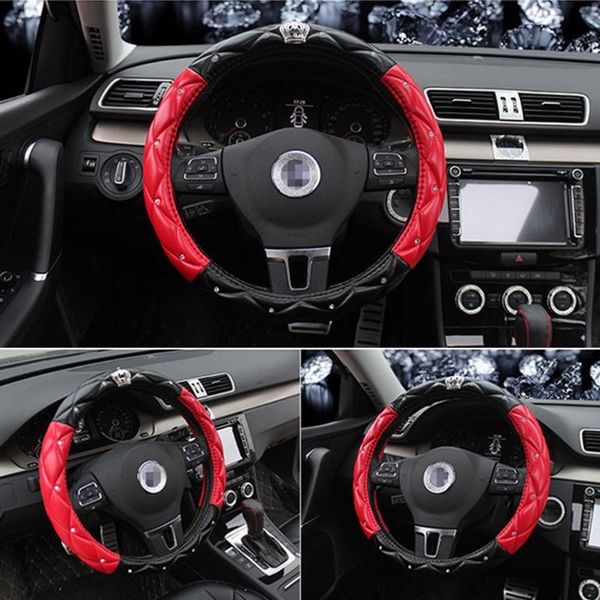 

steering wheel covers shining cover interior accessories crown diamond ornament no installation tools multicolor protectors