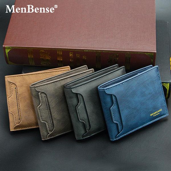 

luxury new men's short wallet casual men's bag multi-card draw card fold card holder fashion wallet business money purses, Red;black