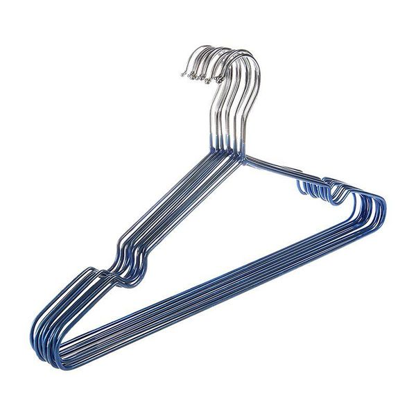 

pcs/lot children non-slip metal shirt trouser hook hangers coat hanger clothes accessories rack (blue) & racks