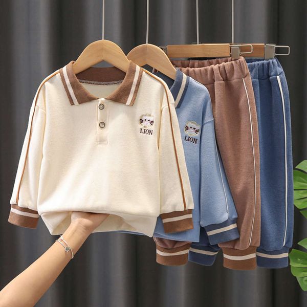 

boys' suit 2021 new foreign style clothes dress baby's spring autumn lapel long sleeve two piece set, White