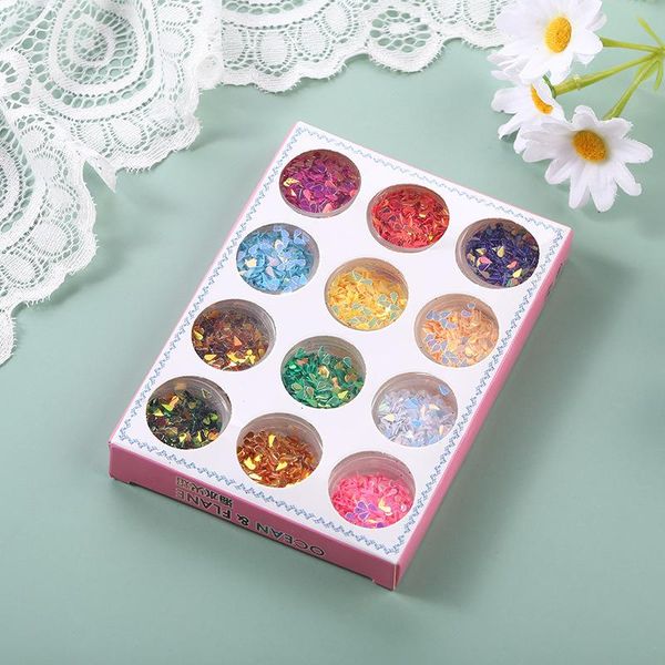 

nail art decorations foreign trade selling colorful sequins laser horse eye magic diy flash and other 12-color wholesale, Silver;gold