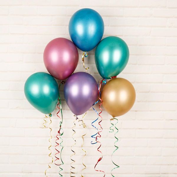 

party decoration 1pc 12inch glossy metal pearl latex balloons thick chrome metallic colors inflatable air balls globos birthday decor