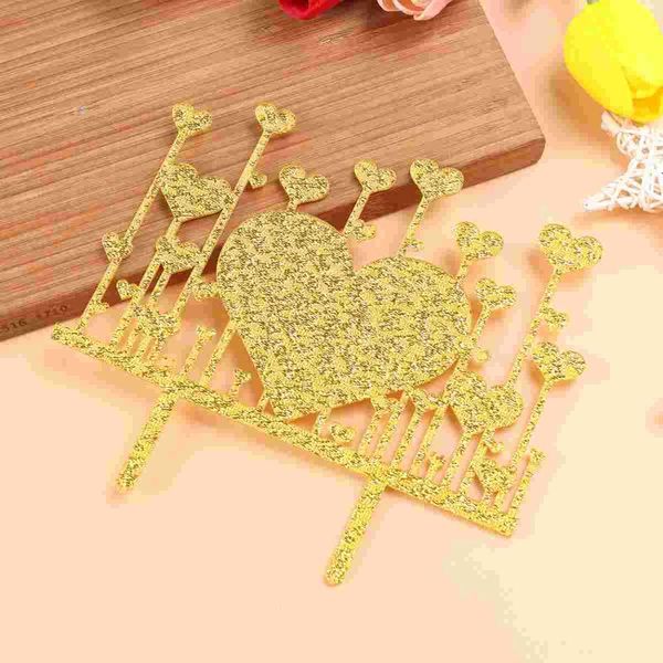 

other festive & party supplies hearts shape cake ers glittering acrylic delicate cupcake decor for wedding valentine's day (golden)