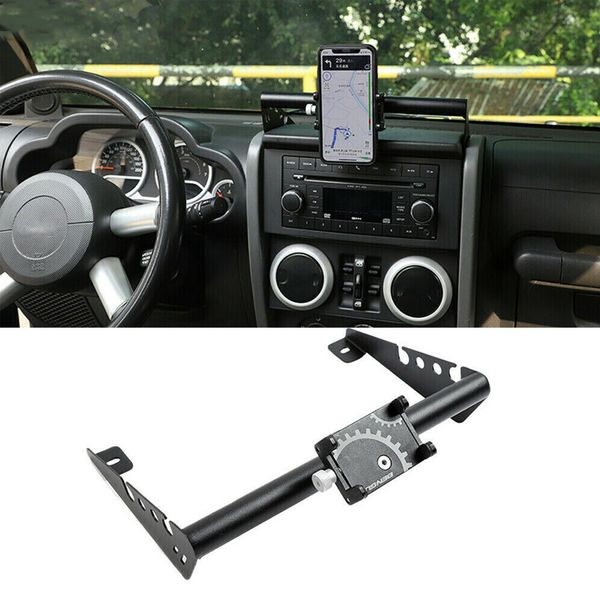 

black dashboard adjustable mobile phone holder pole bracket for jeep wrangler jk 2007-2010 auto interior accessories