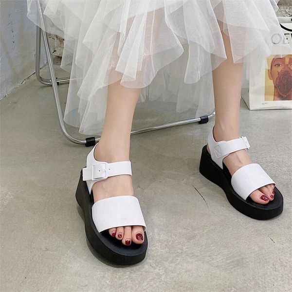 

dress shoes cootelili women summer sandals platform fashion 5cm heel 2021 sandal non-slip black basic buckle