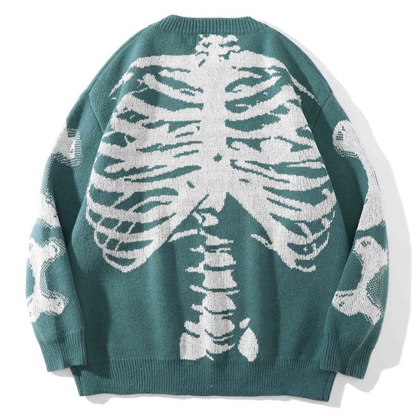 

men's sweaters lacible harajuku bone skeleton malory shirt jumpers autumn hip hop streetwear pullover occasional from men of single fas, White;black
