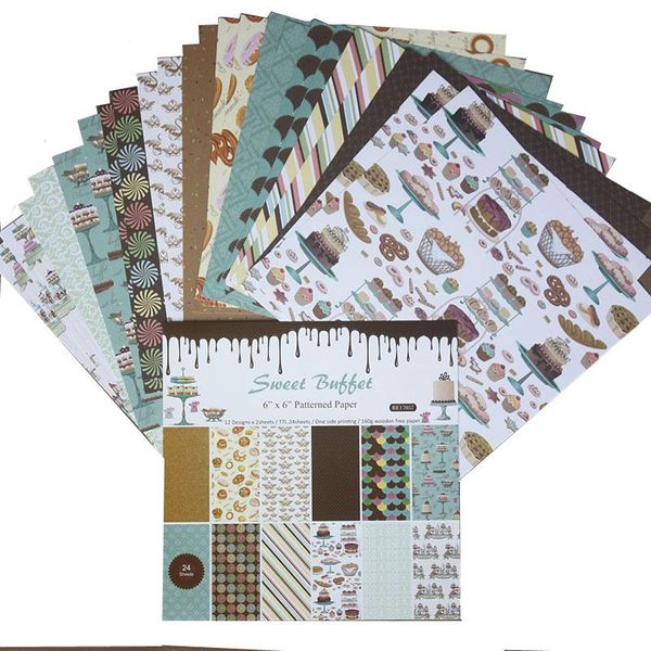 

other arts and crafts mixed color scrapbook craft paper 6 inch 24 sheets patterned sweet buffet series