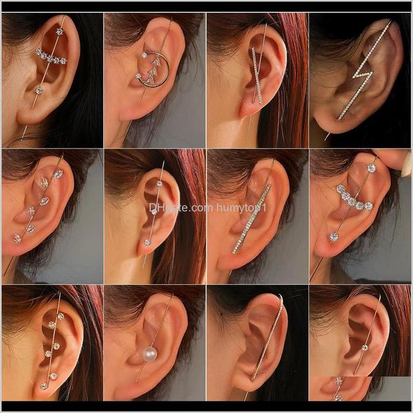 

26 styles ear cuff wrap crawler hook earrings rhinestone crawler earrings piercing crystal hook wrap earring for women girls zliib uxo60