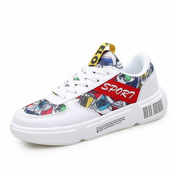 

2020 fashion shoes graffiti couple board shoes mens personality sneakers all match leisure sports trendy size 35 44 shoes for women da v36d#, Black