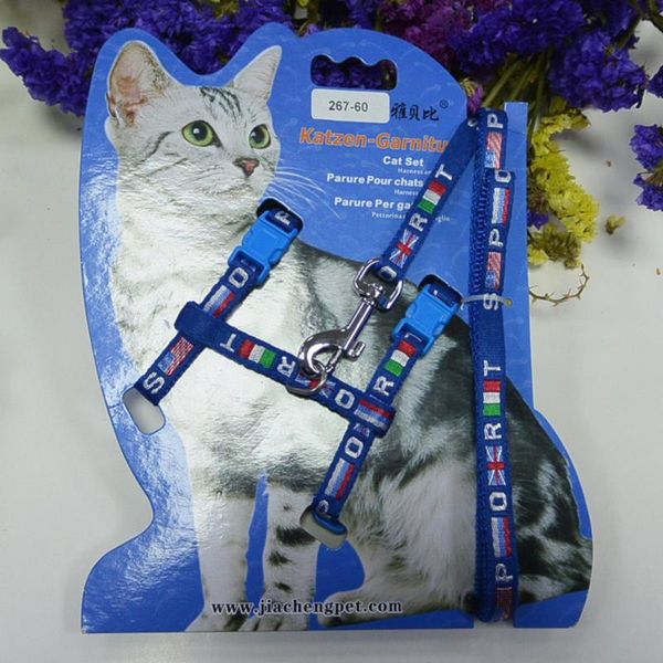 

36pcs/lot nylon products for pet cat harness and leash adjustable pet traction harness belt cat kitten halter collar