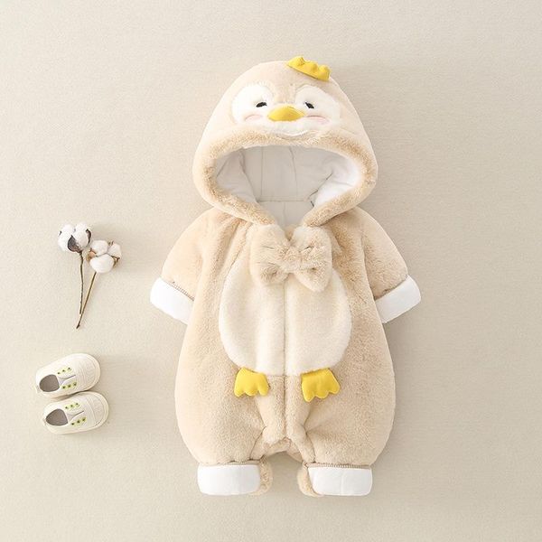 

down coat born baby winter clothes infant girls soft fleece outwear rompers -12m boy jumpsuit, Blue;gray