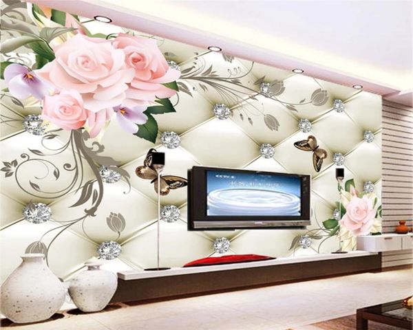

wallpapers wellyu 3d wallpaper customized modern european flower open rich soft bag background mural papel de parede3d