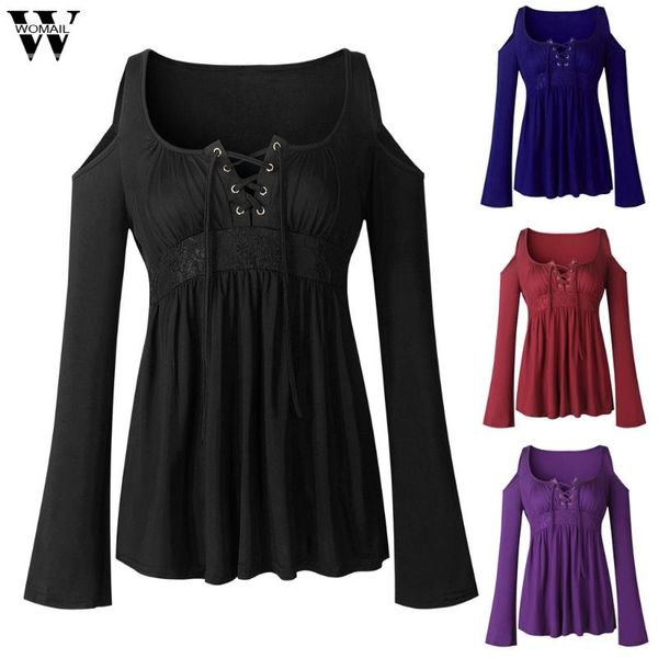 

blouses women off shoulder bandage blouse shirt ladies long sleeve lace up corset 2021 summer fashion ulzzang blouse 7.8, White