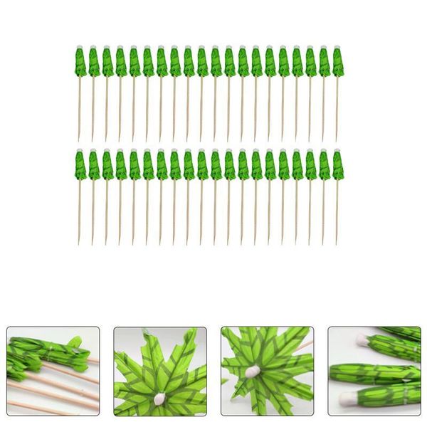 

forks 40pcs palm tree umbrella design disposable cocktail picks fruit