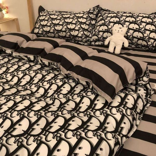

nordic simple four piece dormitory bedding single student sheet bed quilt cover three pieces