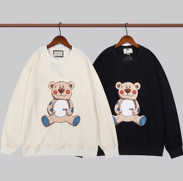 

mens designer hoodies fashion letters print tech fleece hoodie jacket with bear patterns spring autumn man women steetwear luxury clothing, Black