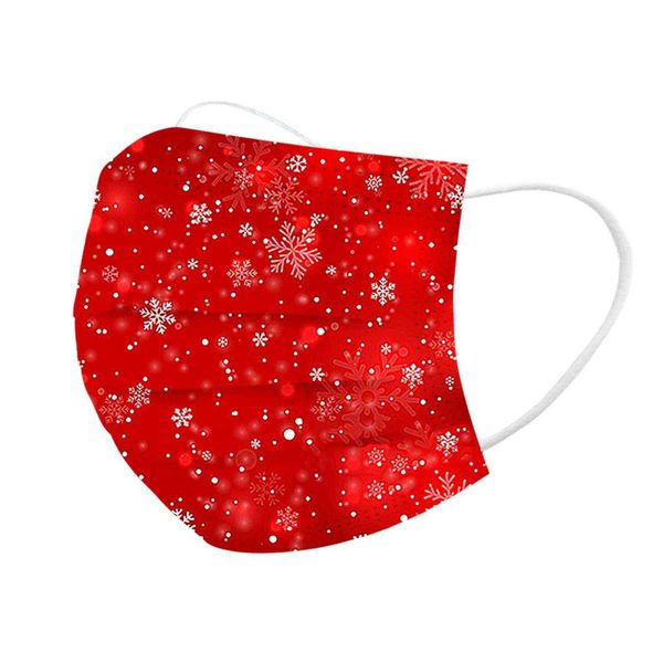 

2022 disposable protective mask three-layer color printing snowflake christmas series