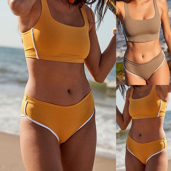 

2021 exterior swimsuit high waist sports bikini women, Red;black