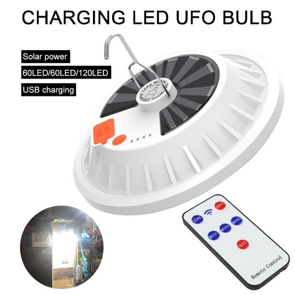 

rechargeable solar usb led bulb lamp lantern portable night light outdoor emergency camping lights solar flying saucer light