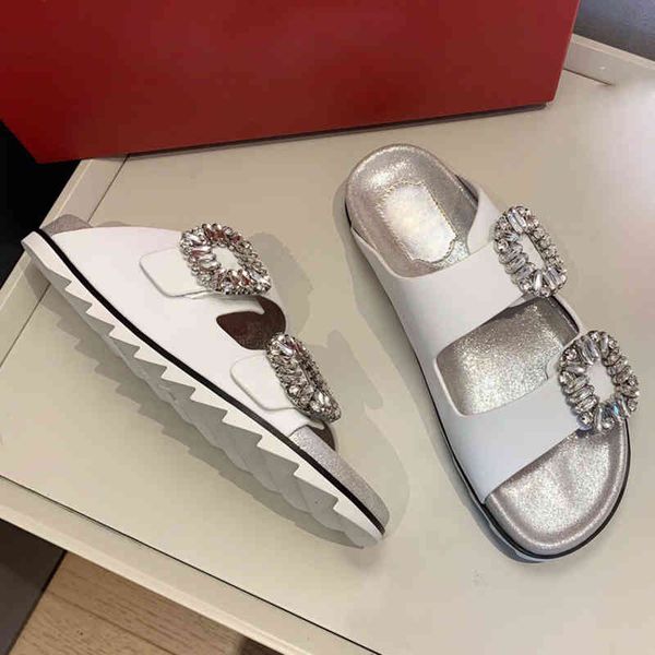 

quality slide high slippers women sandal shoes slides fashion genuine leather flash drill buckles cool effortlessly stylish slipper sandals, Black