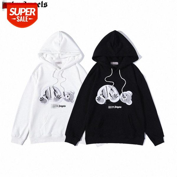 

decapitated bear back letter sanskrit printed loose sweater couple #nr9k, Black