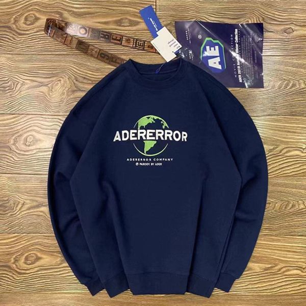 

2021 new oversize ader error embroidered earth sweatshirt men women 1:1 adererror crewneck hoodie zo54, Black