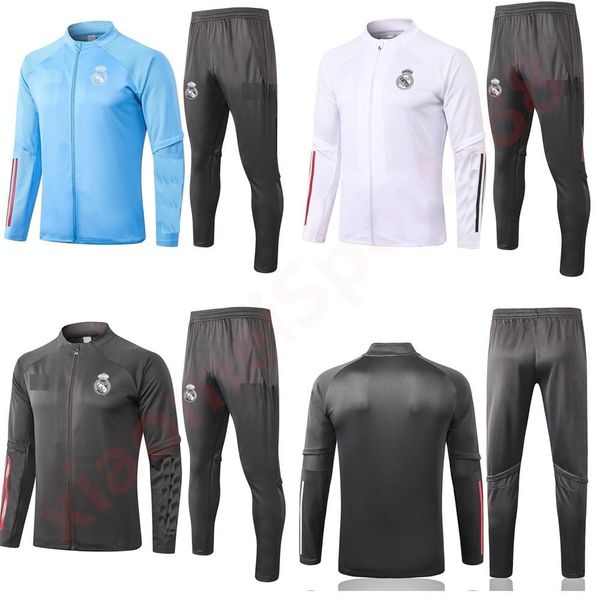

2020 2021 long sleeves real madrid jacket uniforms tracksuits soccer jersey 20 21 train football coat modric training shirt suit kit, Black