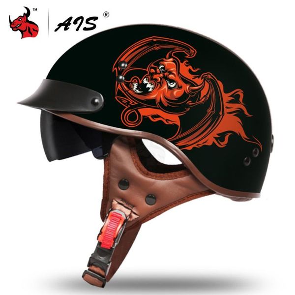 

vintage motorcycle helmet casco moto summer breathable motorbike helmet cascos para moto retro safety riding half