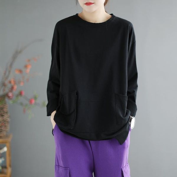 

women's t-shirt spring women retro loose casual all-match, White