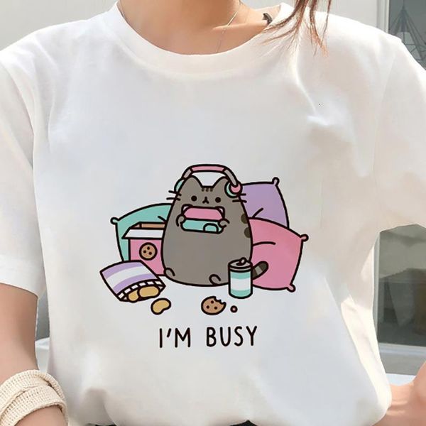 

kawaii fat cat t shirt women 2021 new summer cute fashion short sleeve t-shirt white thin section hipster tshirt clothing
